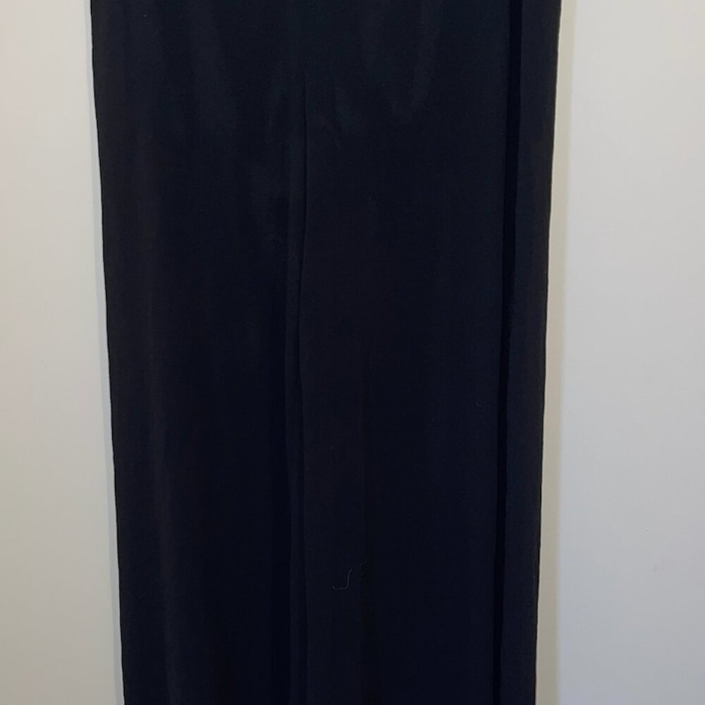 Black Sheer Wide Leg Palazzo Pants – High Waist Zip Back – Size L - Picture 6 of 9